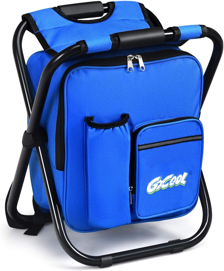 Amazon.com : Goplus 3 in 1 Backpack Cooler Chair, Folding Camping Chair