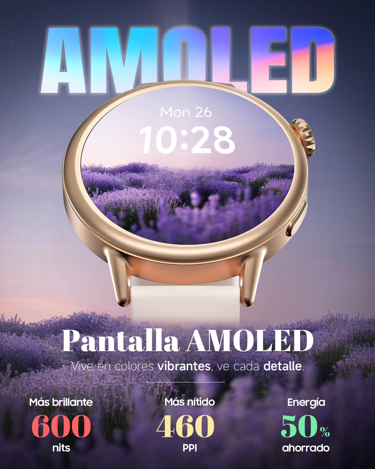 TOOBUR Reloj Inteligente Mujer Pequeño, Pantalla AMOLED de 37 mm, Reloj Deportivo con Contador de Pasos y Calorías, Smartwatch con Llamadas, Compatible Android y iOS Phones, Beige