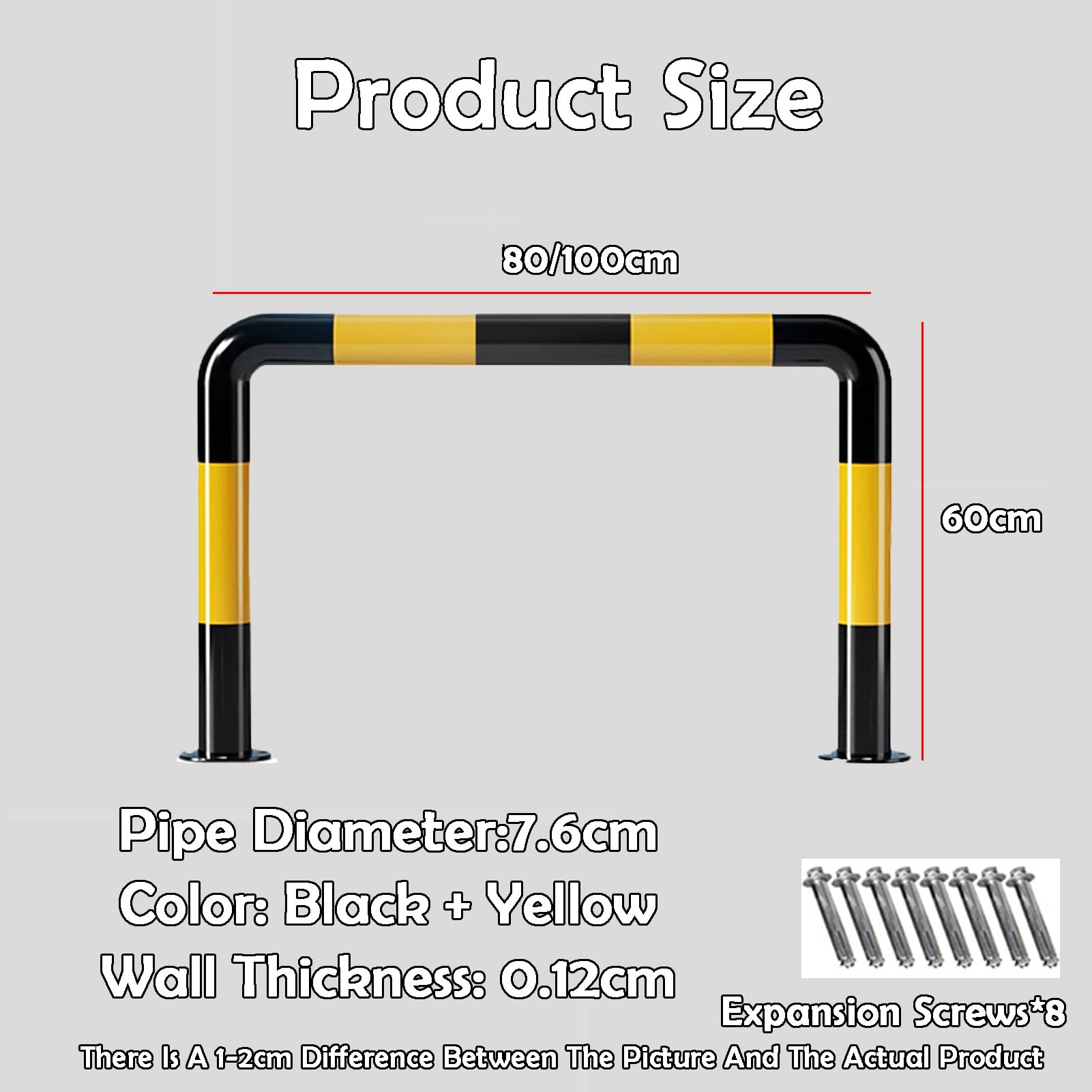 Dissuasori Di Sicurezza A Forma U | Posti di segnalazione del traffico Parcheggio a forma di U for hotel Magazzino Garage Lungo la strada(80x60cm)