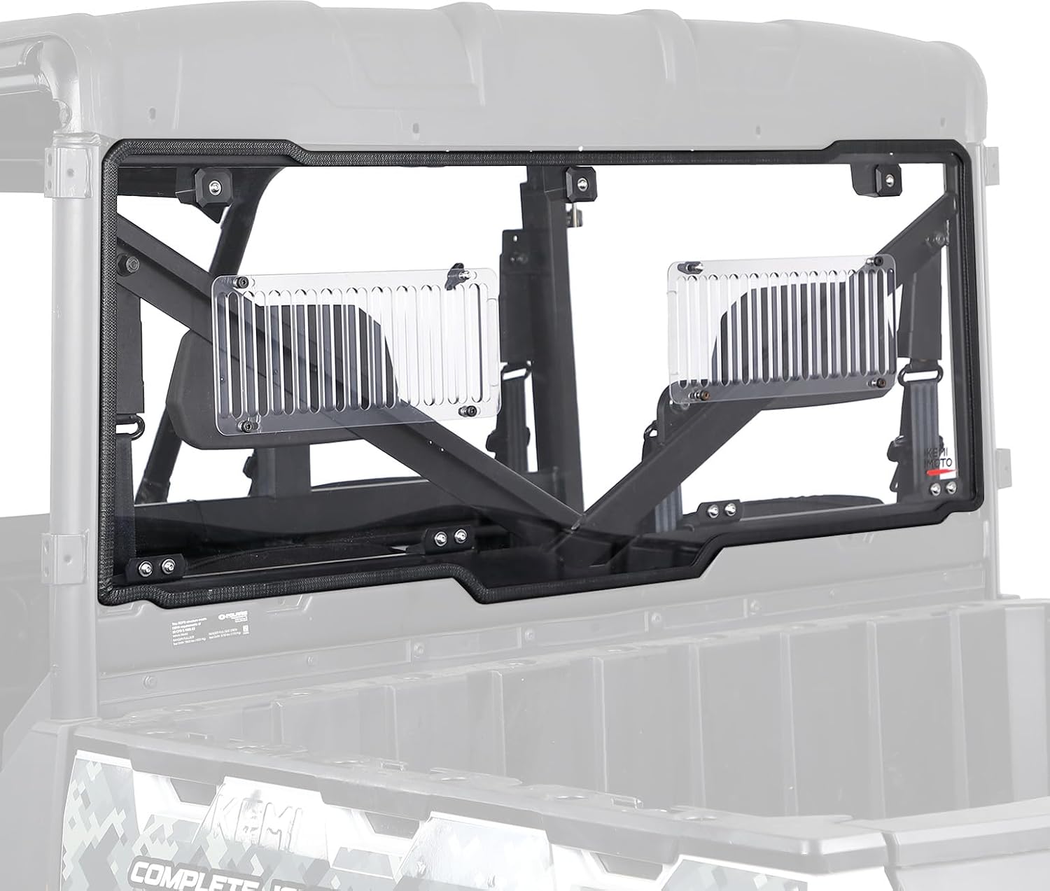 KEMIMOTO Vented Rear Window Compatible with Polaris Ranger XP 1000 / Crew 2017-2025 2026, Ranger 1000 / Crew 2020-2025 2026, Ranger XP 900 2013-2019, Sliding Back Windshield, UTV Accessories