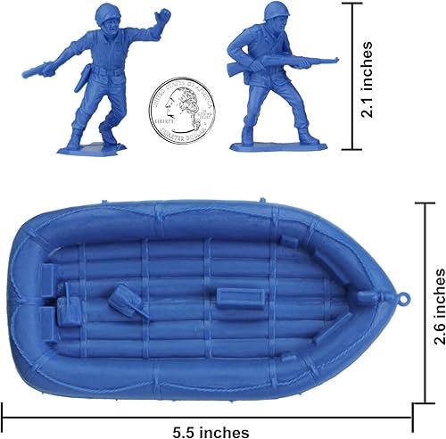 Miniatura 3 de BMC Marx Plastic Army Men US Soldiers - 31 figuras azules de la Segunda Guerra Mundial - Fabricado en Estados Unidos