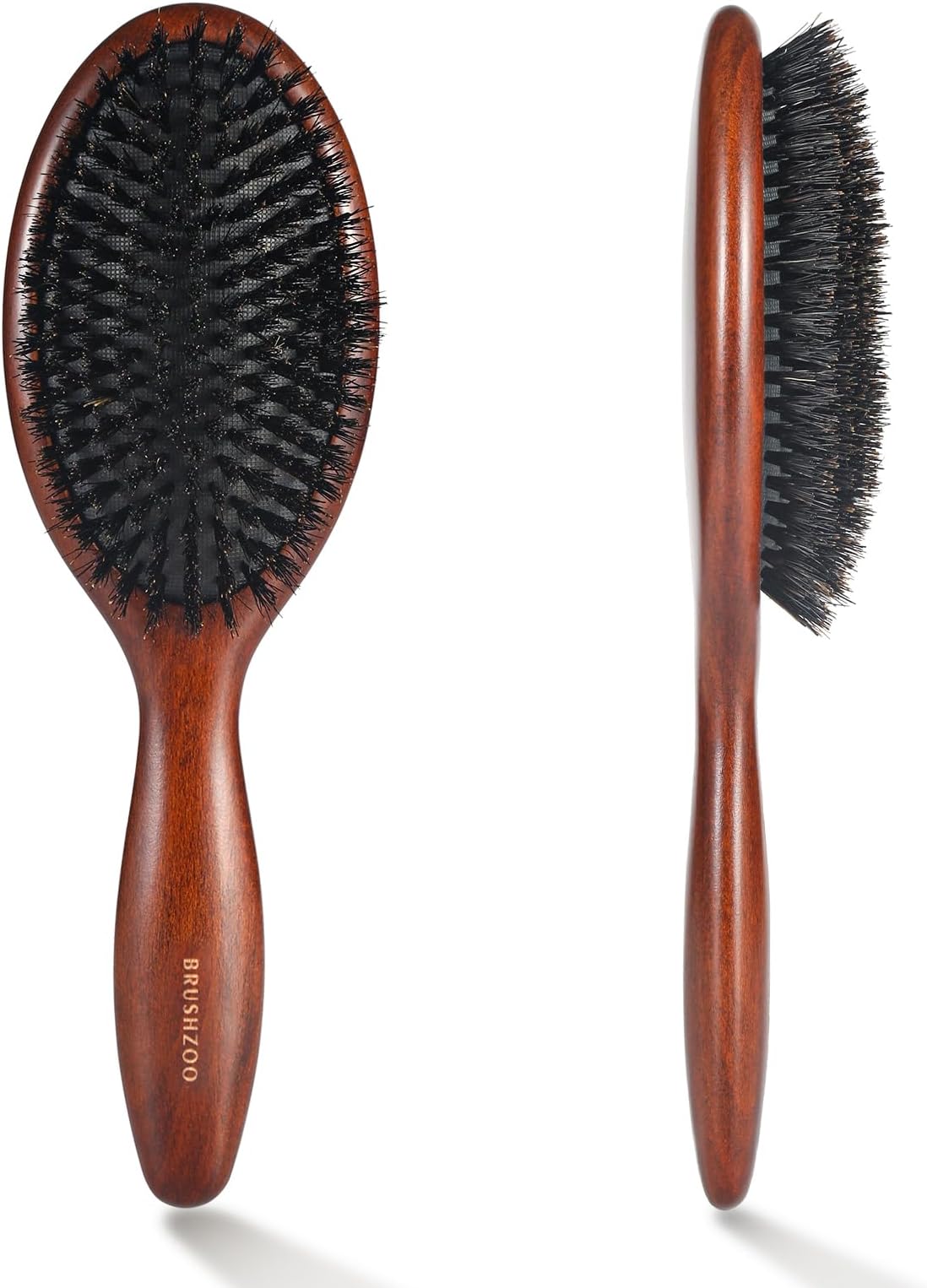 BRUSHZOO Hair Brush, Boar Bristle Hair Brush for Thin Fine Short Normal Hair, Hair Brushes for Women Men Detangling Smoothing