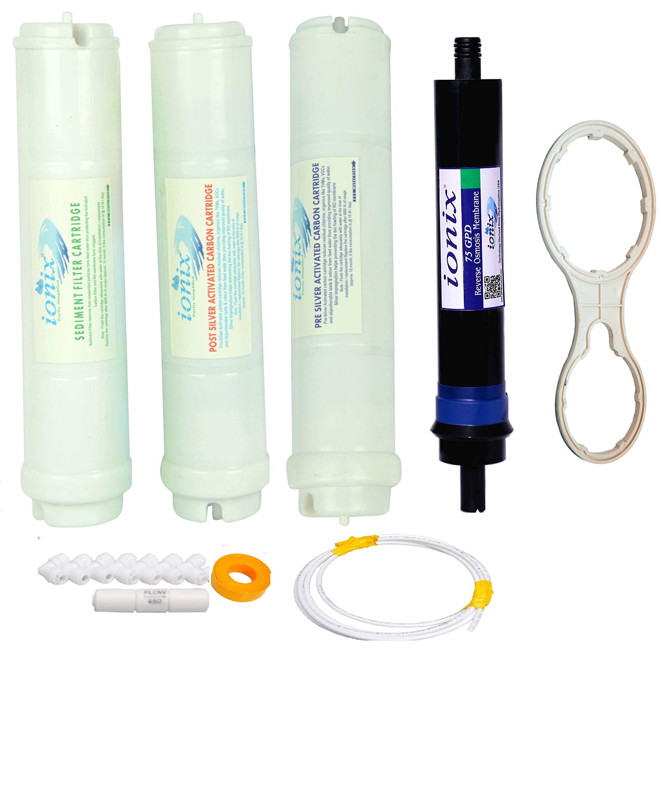IONIX Complete Filter Set with IONIX 75 GPD Membrane, Inline Filters & Installation Accessories-image-15