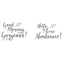 Wall Decor Plus More WDPM3633 Gorgeous and Handsome Master Bedroom Vinyl Wall Decals, 21", Burgundy