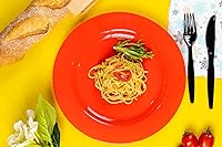 Vista 4 de POSATE Plastic Plates Disposable 60 PCS, Heavy Duty 30 Dinner Plates 10.25" and 30 Dessert Plates 7.5" for Party, Red Rojo