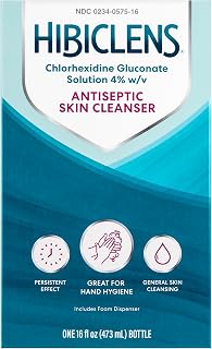 Hibiclens 4% CHG Antimicrobial Antiseptic Soap & Skin Cleanser, 16 oz Foaming Pump - Hospital Grade Germ Killer for Home & Pre-Op