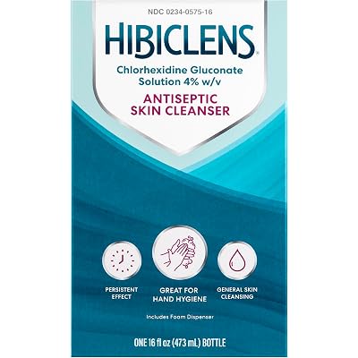Hibiclens – Antimicrobial and Antiseptic Soap and Skin Cleanser – Foaming Pump Included – 16 oz – for Home and Hospital – 4% CHG