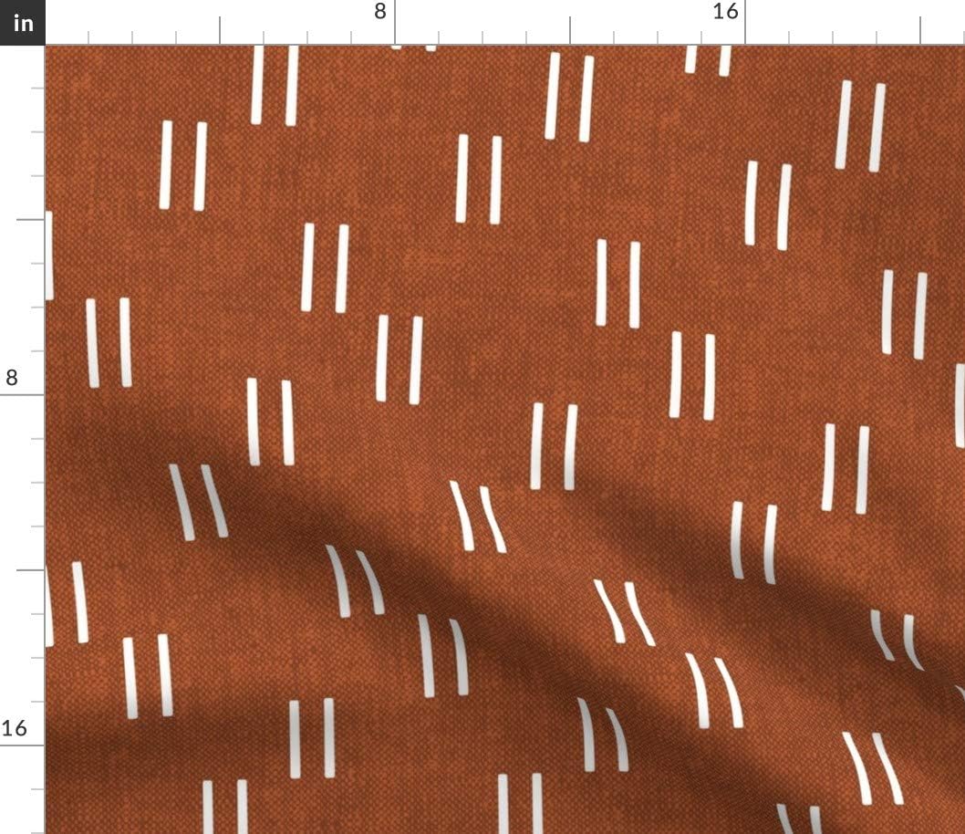Spoonflower Fabric - Orange Trendy Rust Mud Cloth Bohemian Southwest Burnt Printed on Petal Signature Cotton Fabric Fat Quarter - Sewing Quilting Apparel Crafts Decor