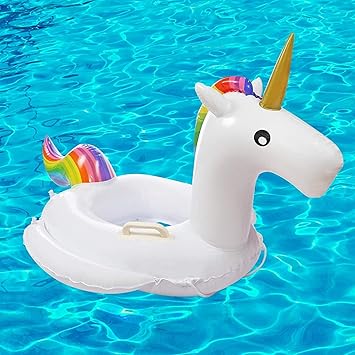 Unicorn Baby Pool Float Infant Inflatable Swimming Ring with Handles for Kids Aged 1-5 Years Unicorn air Tube