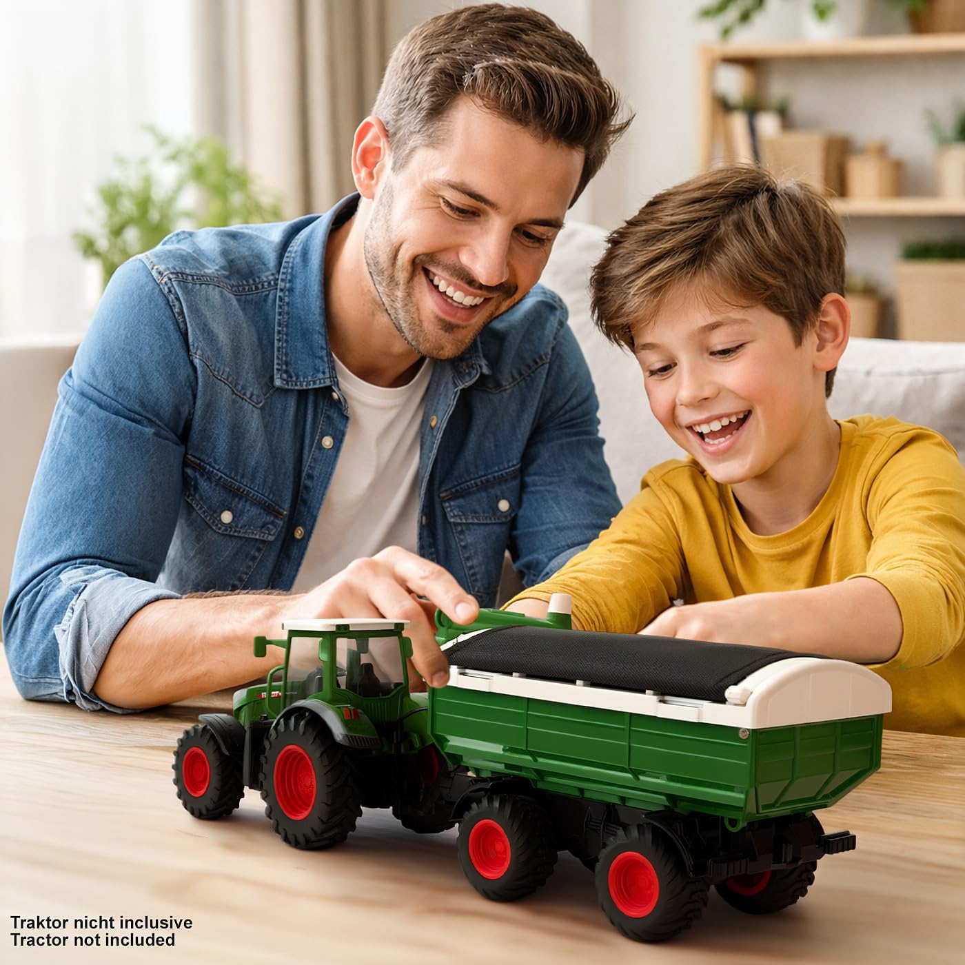 JAMARA 423268 - Carrello di sovraccarico verde per trattore radiocomandato MB-trac 1000 1:24S, accessorio agricolo, regalo per bambini
