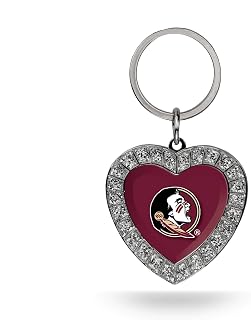 Rico Industries NCAA Team Color Rhinestone Heart Keychain - Great Accessory