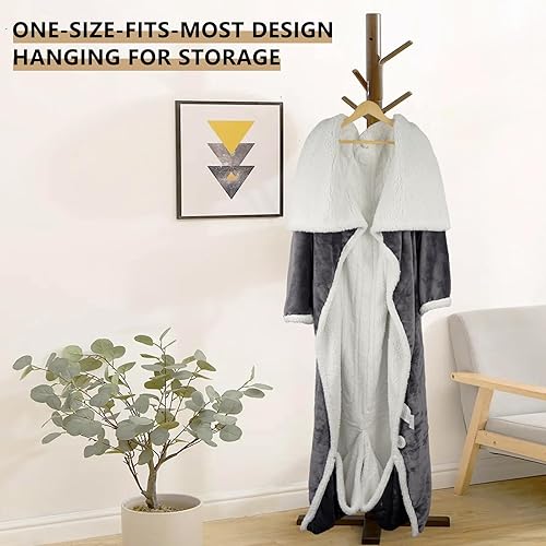 Miniatura 6 de Spetime Manta térmica eléctrica portátil, manta de TV de cuerpo completo con mangas, 6 niveles de calefacción y apagado automático, para oficina en