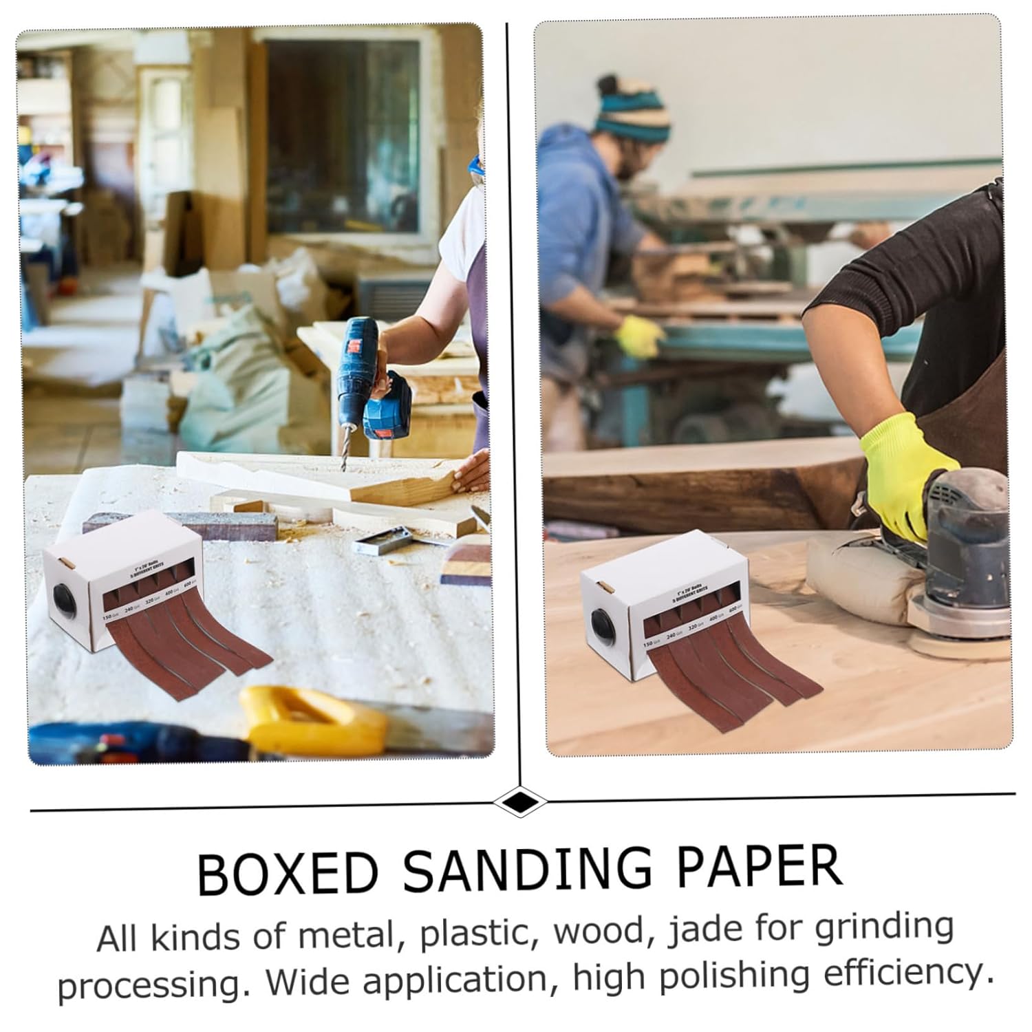 IMIKEYA Emery Cloth Roll Polishing Abrasive Roll for Woodworking and Static Sanding Strips Cut for Detail Projects
