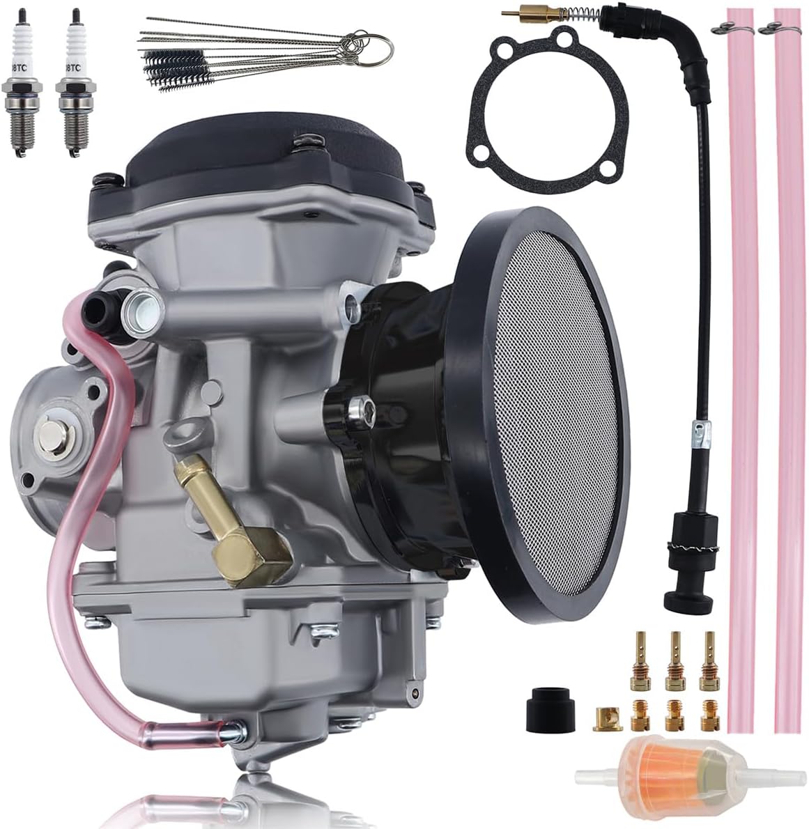 CV40 Carburetor for Harley Davidson Sportster 1200 XLH1200 Sportster 883 XL883 1998-2016 / Softail 1988-2017 / Dyna FXR FXD 1988-2016 / Touring 1988-2016 27490-04 Air Filter (BLACK)