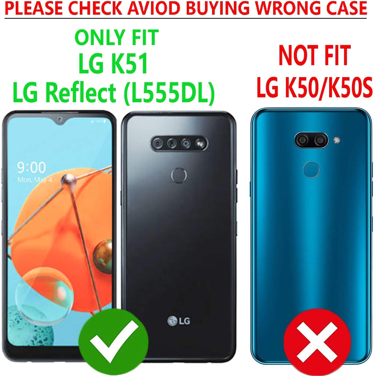 LG K51 Phone Case, [Circlemalls]- LG Reflect LM-K500 Case, [NOT FIT LG K50] with [Tempered Glass Screen Protector Included], 6 Feet Shockproof Armor Heavy Duty Kickstand Cover Belt Clip Holster- Blue