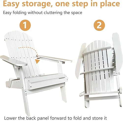 Miniatura 5 de PayLessHere Sillas Adirondack resistentes a la intemperie con madera de pino texturizada para patio, césped, jardín, terraza, piscina, playa, hoguera