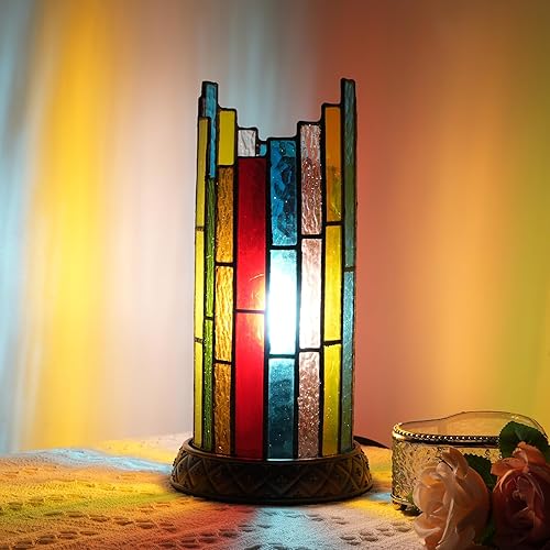 Miniatura 7 de Lámpara Tiffany estilo mosaico, lámpara de vitral, lámpara de mesita de noche, lámparas de noche para decoración del hogar, estudio, sala de estar,