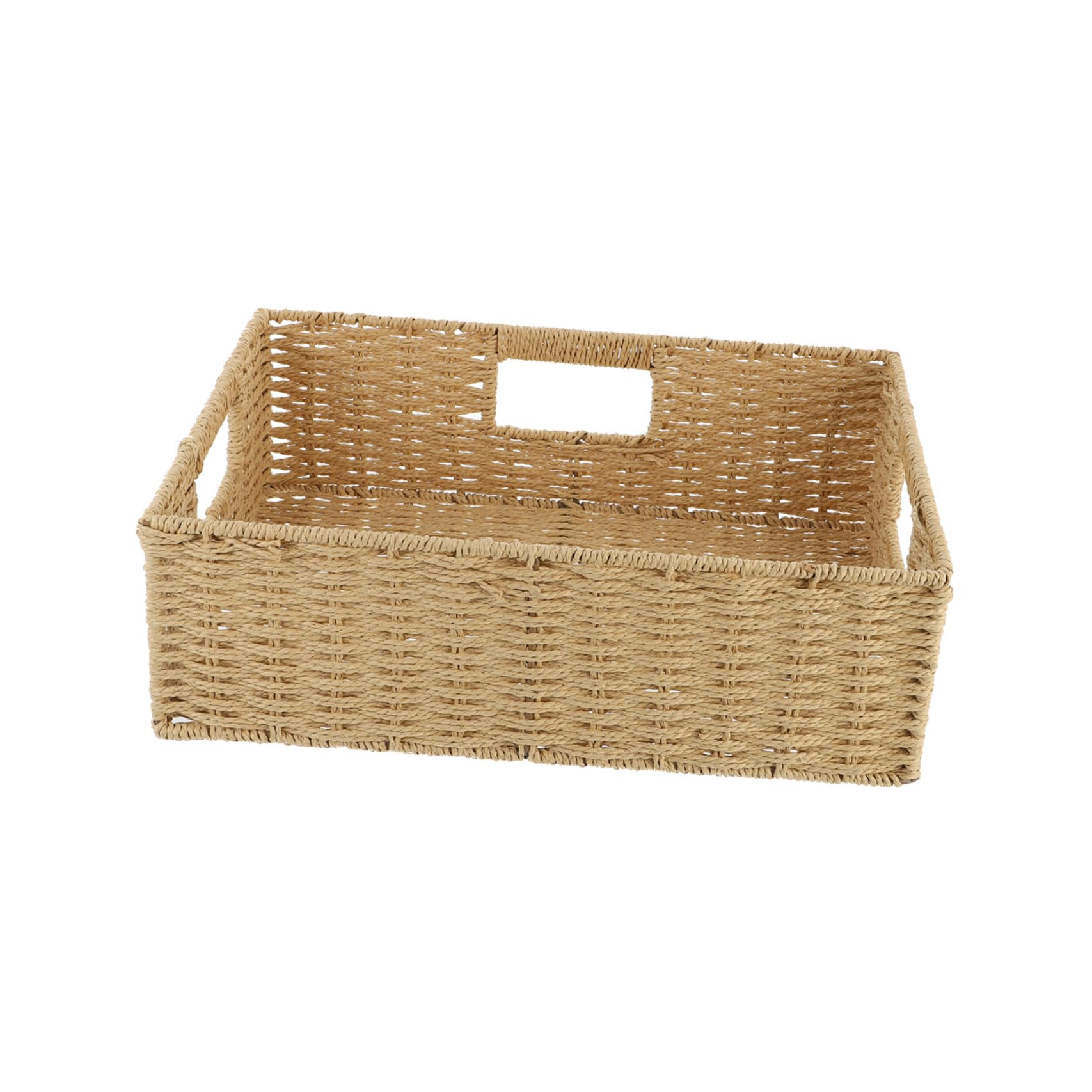 Panier de rangement en rotin beige multifonction pour le bureau et la chambre