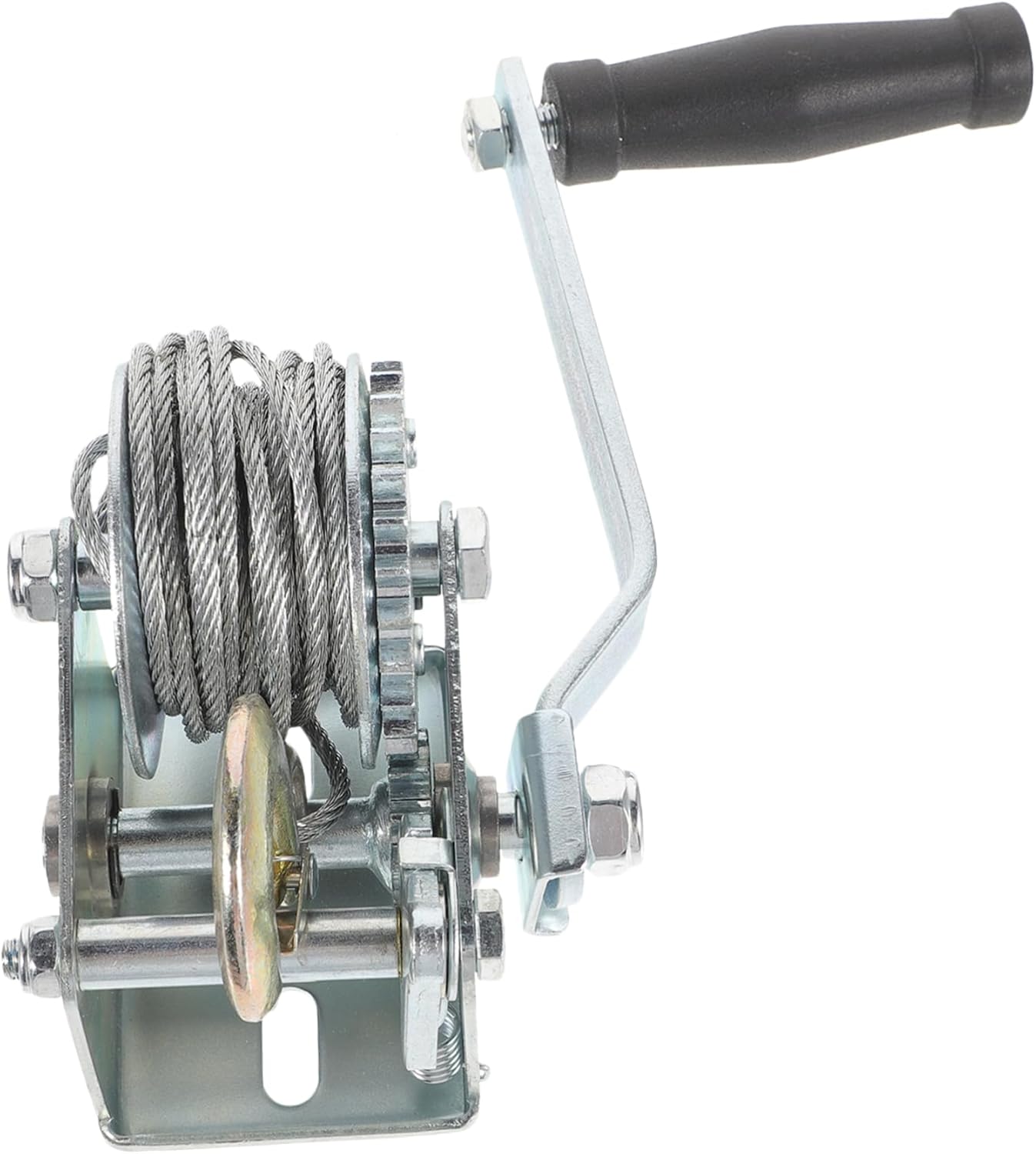 ERINGOGO Hand Winch Mini Crank Winch with Steel Cable Comfortable Grip for Towing and Heavy Loads Compact Design for and Storage for Boats and Trailers
