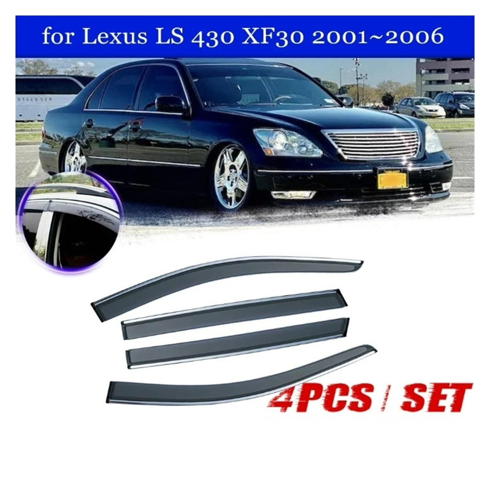 Amazon | 車の窓ドアバイザー レクサス LS 430 XF30 LS430 2001~2006