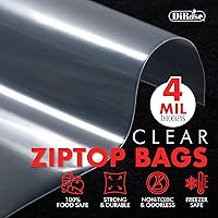 Vista 3 de Dirose Bolsas de polietileno con cierre resellable con cremallera, 6 x 6 pulgadas (1000 unidades), 4 mil, plástico transparente resellable