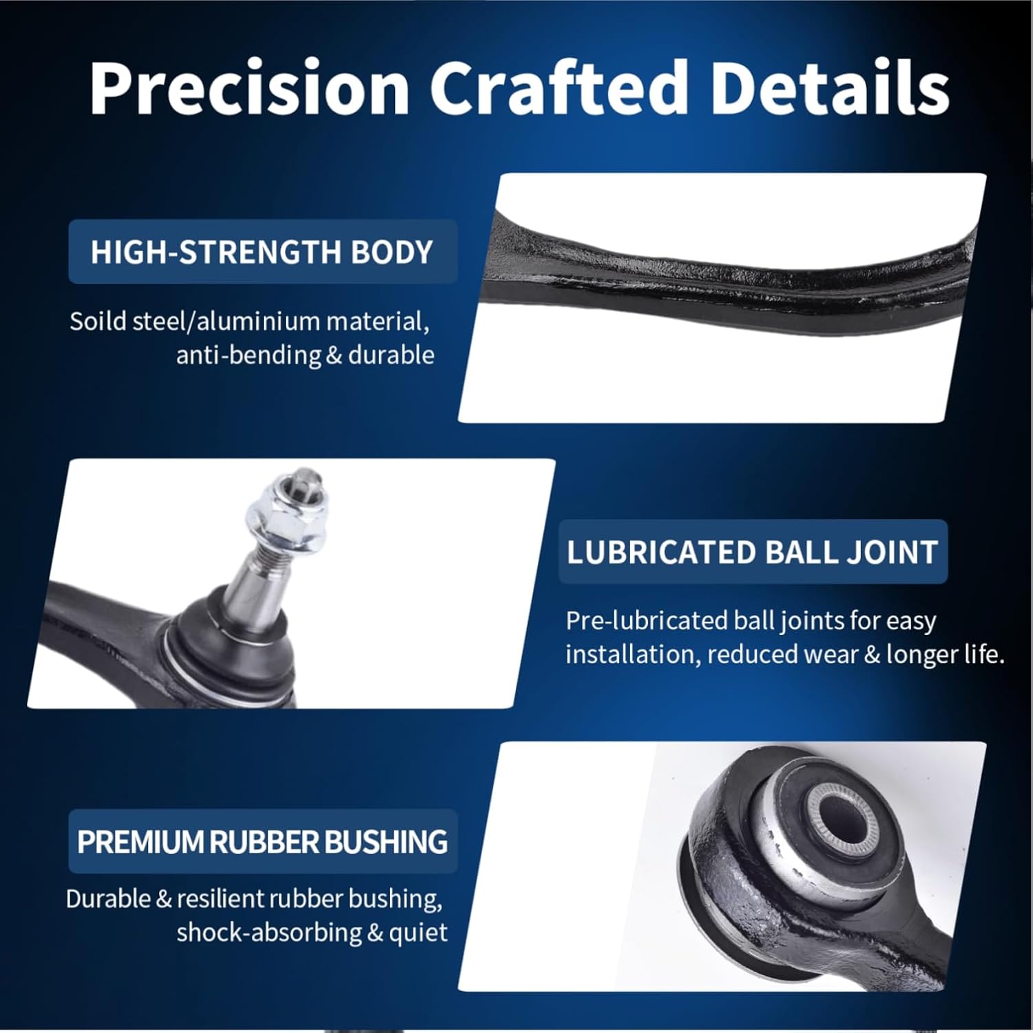 K620006 Front Upper Control Arms with Ball Joint Bushing Compatible With Selected 2005 2006 2007 2008 2009 2010 Dodge Dakota, 2006 2007 2008 2009 Mitsubishi Raider, 2011 Ram Dakota