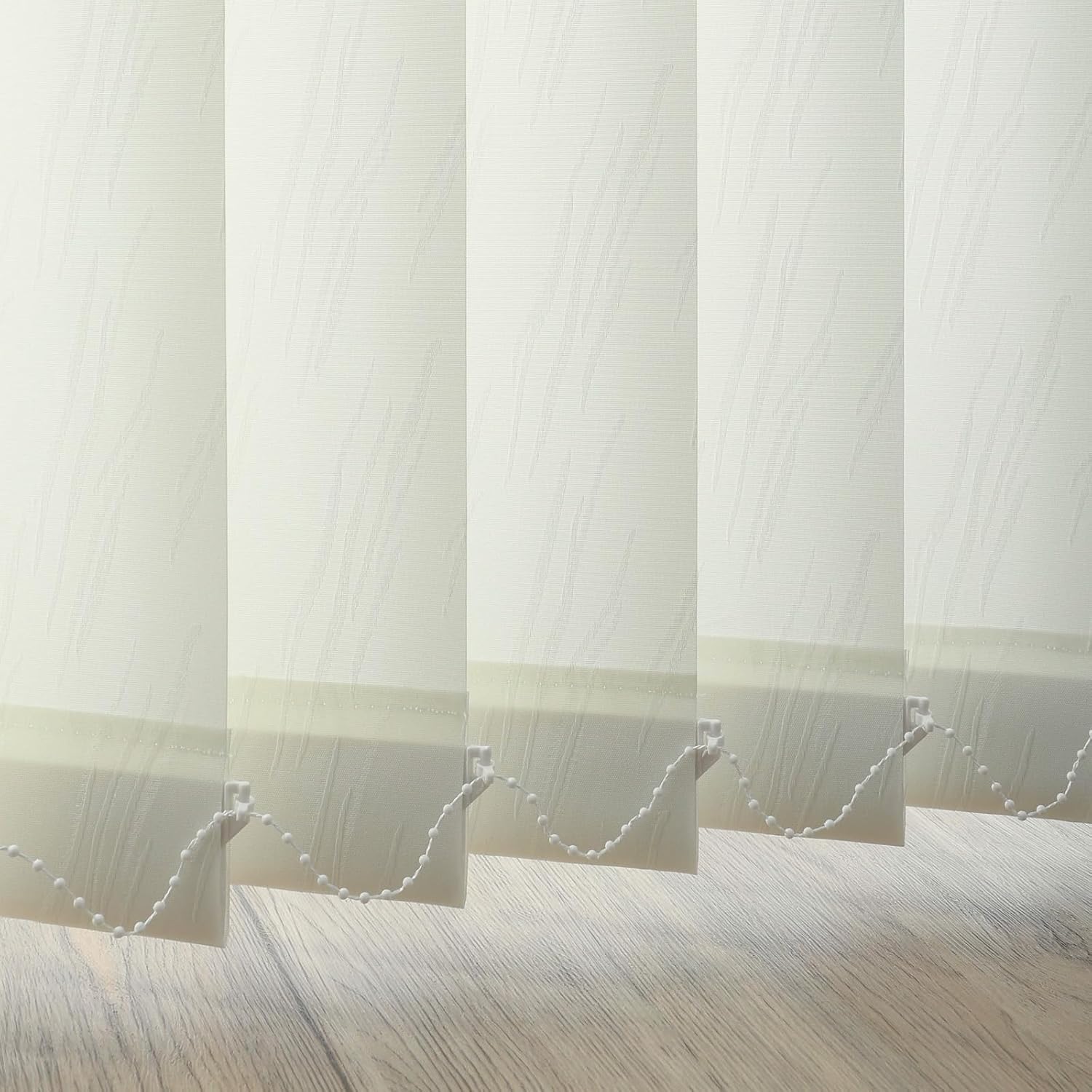 Fabric Vertical Window Blinds, No Drill No Tools Sliding Door Blinds & Shades, Cordless Privacy Window Shades, Vertical Blinds for Doors, Off White