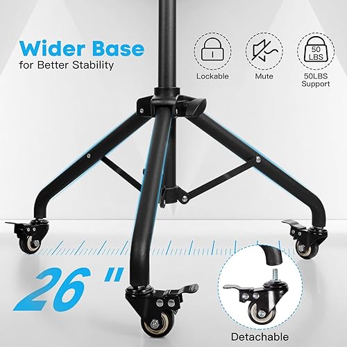Miniatura 3 de Soporte portátil para laptop y proyector con soporte para teléfono y bandeja para mouse, soporte de trípode de altura ajustable para laptop,