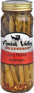 Amish Valley Products Zesty Pickled Asparagus Spears - Crispy Amish-Made Snack Jar from Ohio