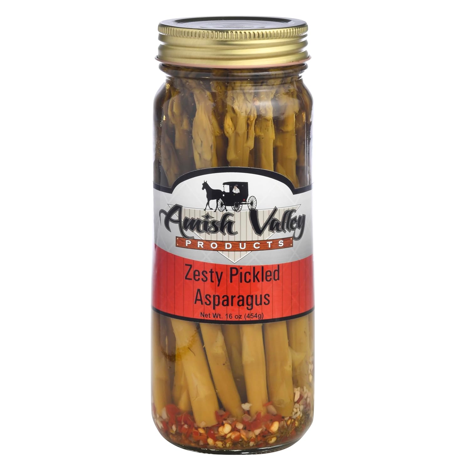 Amish Valley Products Zesty Pickled Asparagus Spears - Crispy Amish-Made Snack Jar from Ohio