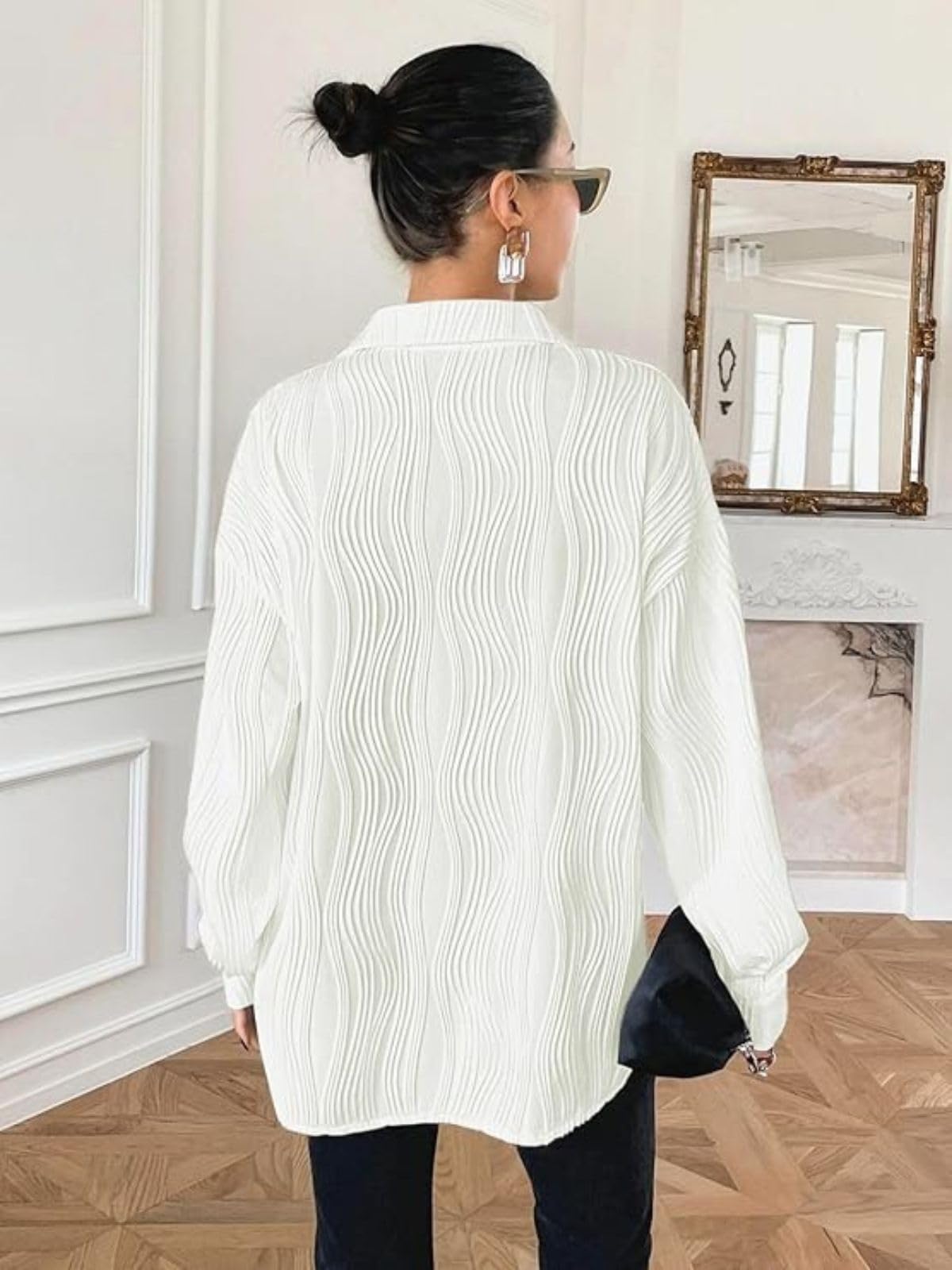 Leriya Fashion Camisa de mujer de gran tamaño | Camisa de mujer elegante Western | Camisa larga para mujer