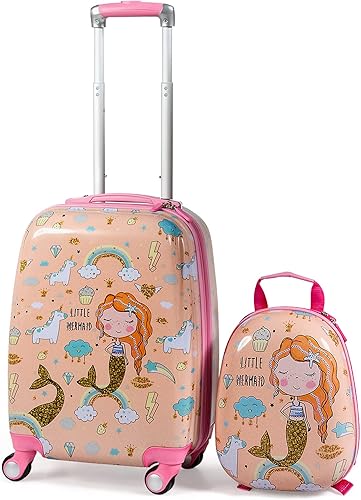 HONEY JOY 2 piezas de equipaje de mano para niños, Mermaid, S, Viajar