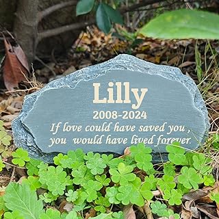 Personalized Pet Memorial Stones with Any Message, Mountain Shape Garden Memorial Stone for Pet Dog Cat Headstone, Dog Tombstone, Pet Grave Marker, Pet Memorial Plaque Outdoor