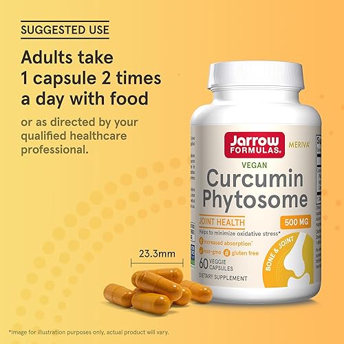 Miniatura 7 de Jarrow Formulas Fitosoma de curcumina 500 mg - 60 cápsulas vegetales - Formulado con Meriva - Soporte antioxidante - Sistema de entrega de absorción