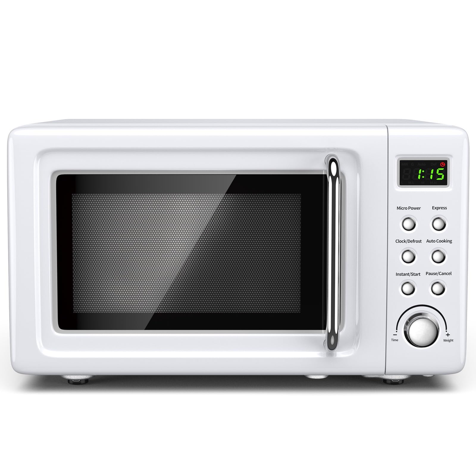 Retro Countertop Microwave Oven Large 0 7Cu ft 700-Watt Cold Rolled Steel Countertop with Time Setting Glass Turntable