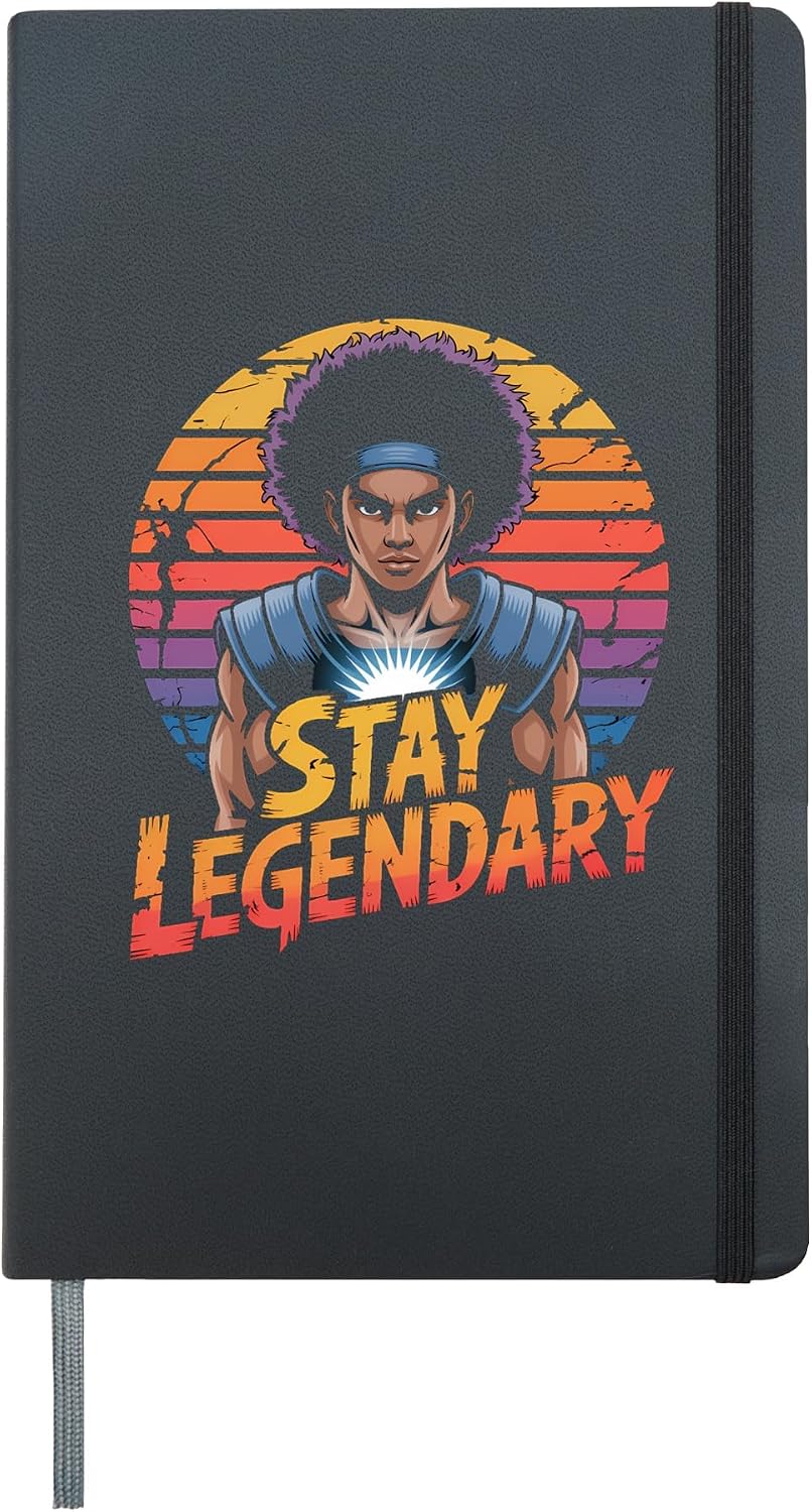 Afro Anime Manga Black Melanin Kawaii Hardcover Journal, Black