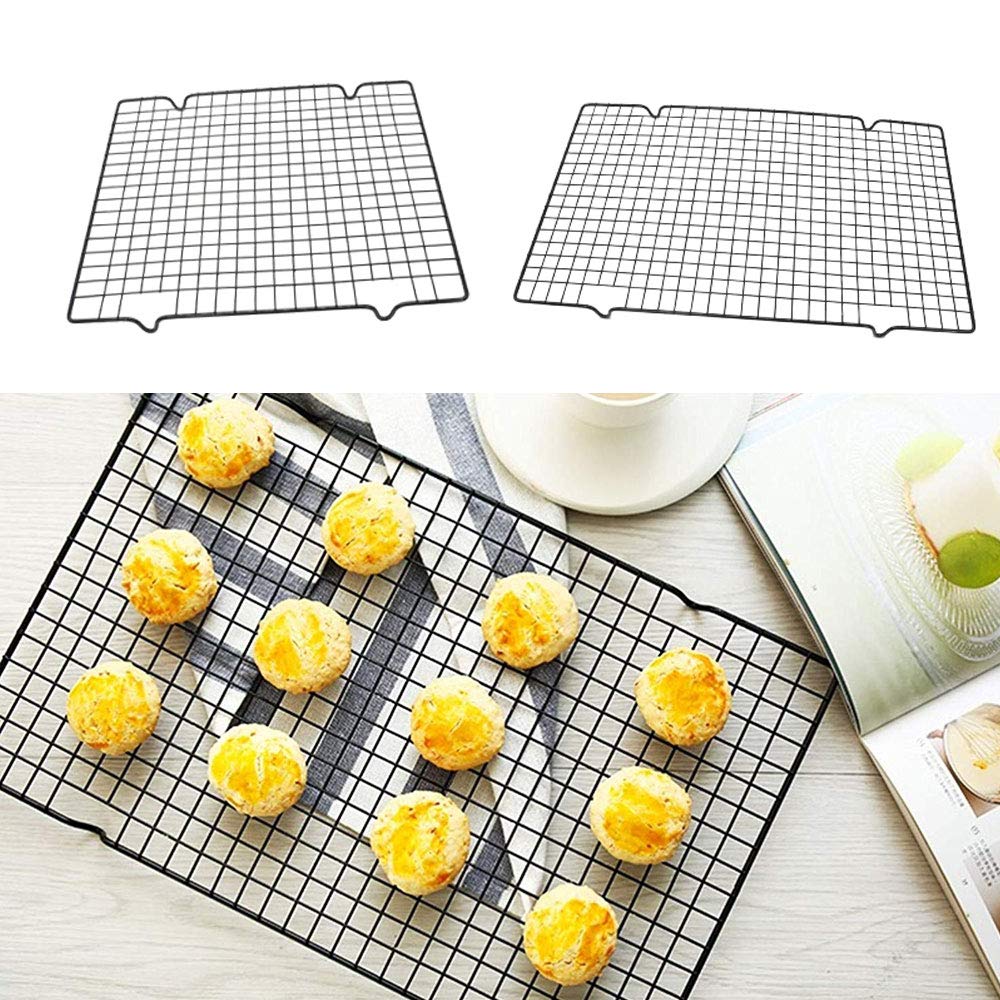 Rejilla de alambre de acero inoxidable Bandeja de enfriamiento Pastel Estante para alimentos Horno Cocina Hornear Pizza Pan Barbacoa Galleta Soporte para galletas Estante Horno Malla de alambre de a