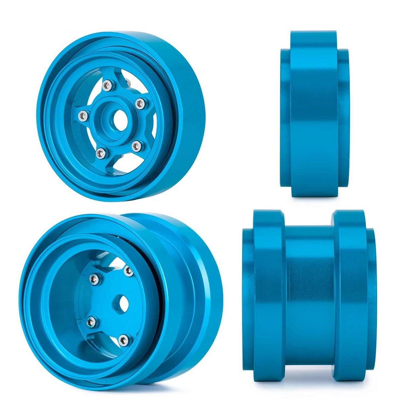 RC Coches Repuestos para Tamiya Frog Grasshopper para Hornet 1/10 Ruedas Aluminio Beadlock RC para Buggy Kit Actualización Compatible para Cubo Abrasador para Arena