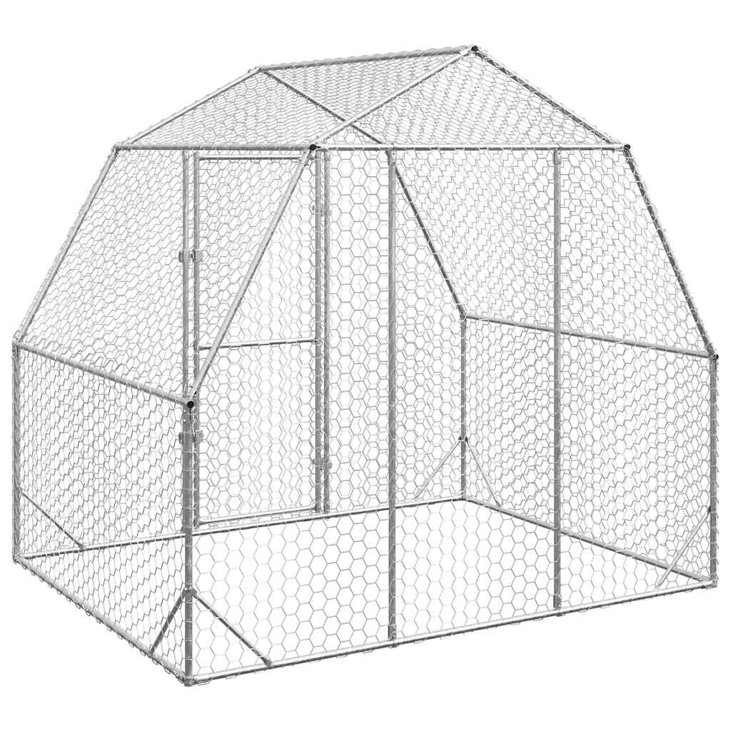 Gallinero 2,5 x 2 x 2,25 m, cercado para gallinas, marco de acero galvanizado, pajarera segura para patos y aves de corral, caño estable para gallinas