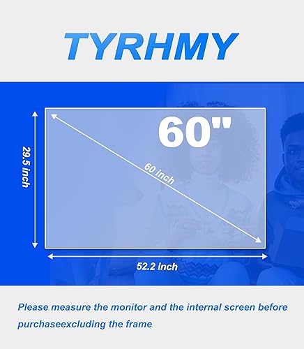 Miniatura 4 de Protector de pantalla de TV de 60 pulgadas, película de filtro de bloqueo de luz azul, película antirreflejos mate que hace que la luz sea suave y