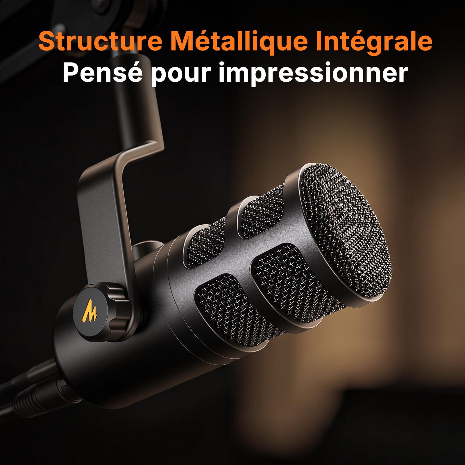 MAONO PD100 Gen2S Micro Dynamique USB/XLR, Audio 192 kHz/24 Bits, Structure Métallique, Bouton Mute, Kit Complet avec Câbles USB et XLR, pour Podcast, Streaming, Gaming et PC