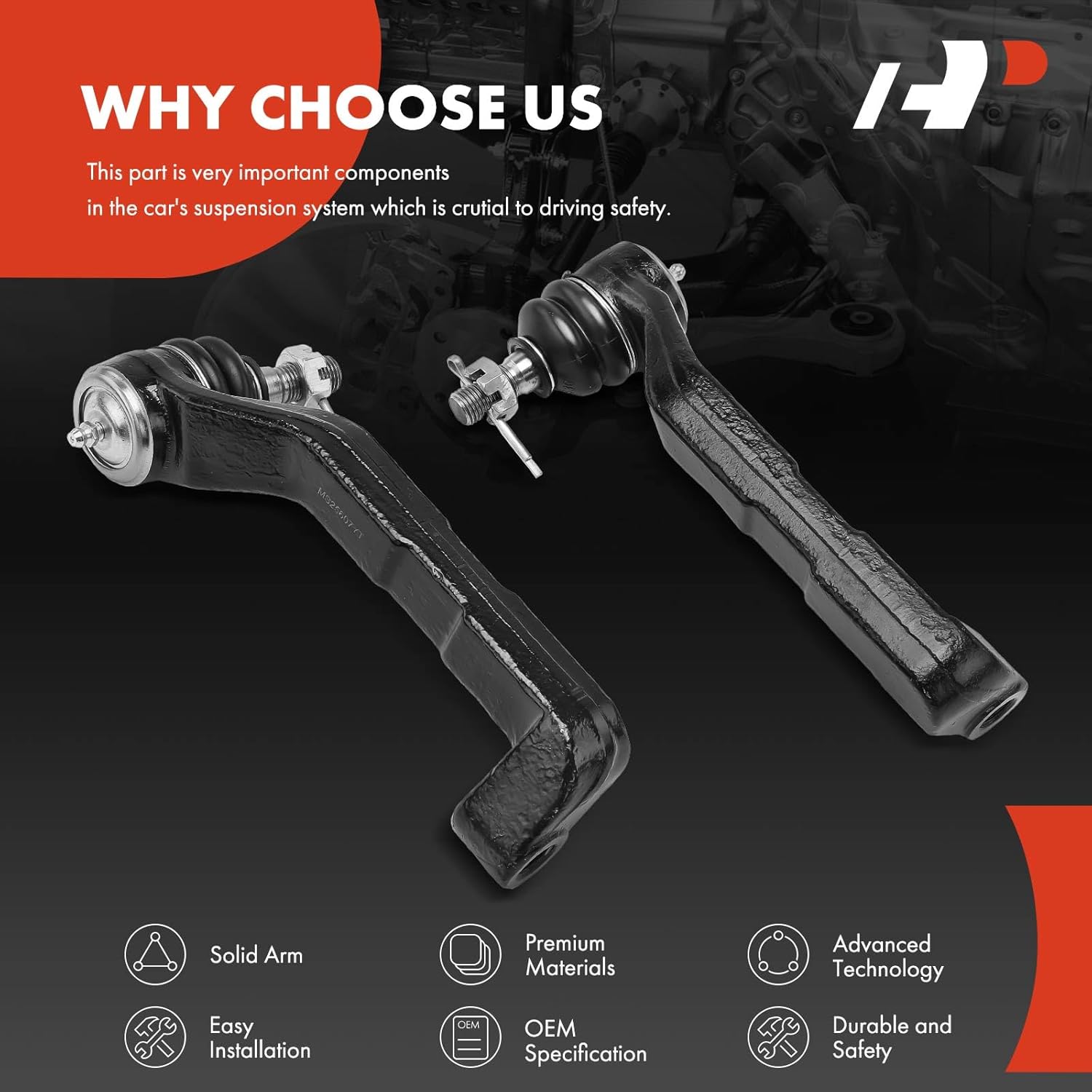 A-Premium 2 x Front Outer Tie Rod Ends, Compatible with Dodge Charger 2007-2010, Magnum 2005-2008 & Chrysler 300 2005-2010, AWD