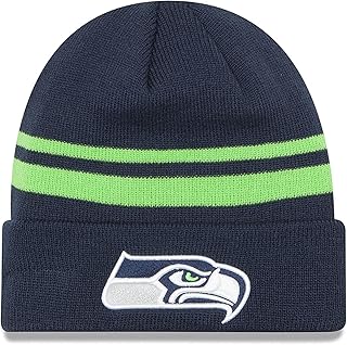 New Era Unisex-Adult NFL Official Sport Knit Classic Striped Knit Beanie Cold Weather Hat