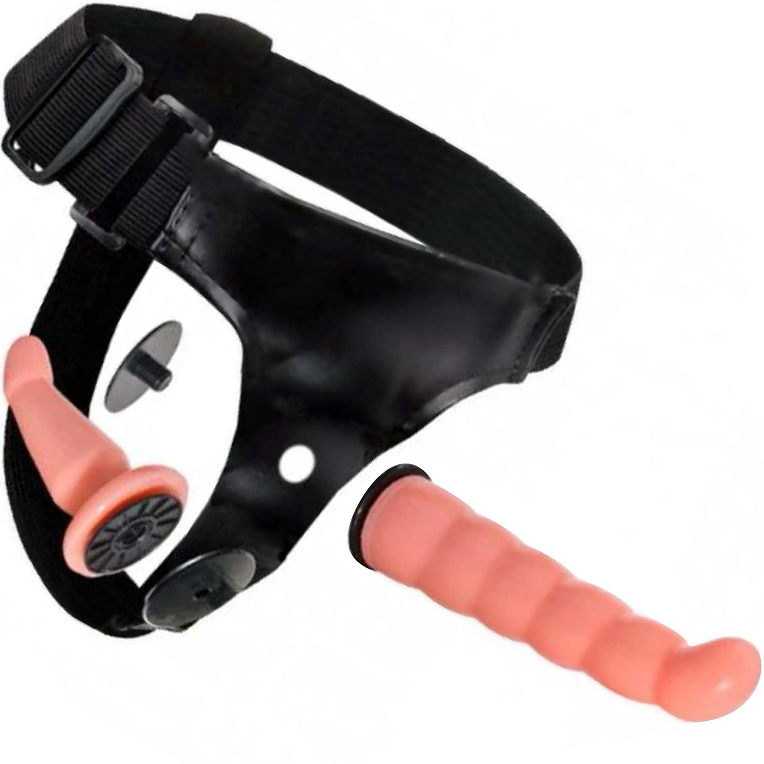 FOPS Strapon Doppio per Donne Coppie Uomo Donna 17.5cm 3.5cm Esterno 12cm 2.8cm TPR Morbido Dildo Strapon Indossabile Anale Realistico Lesbica Doppio Dildo Massimo Piacere D24-10