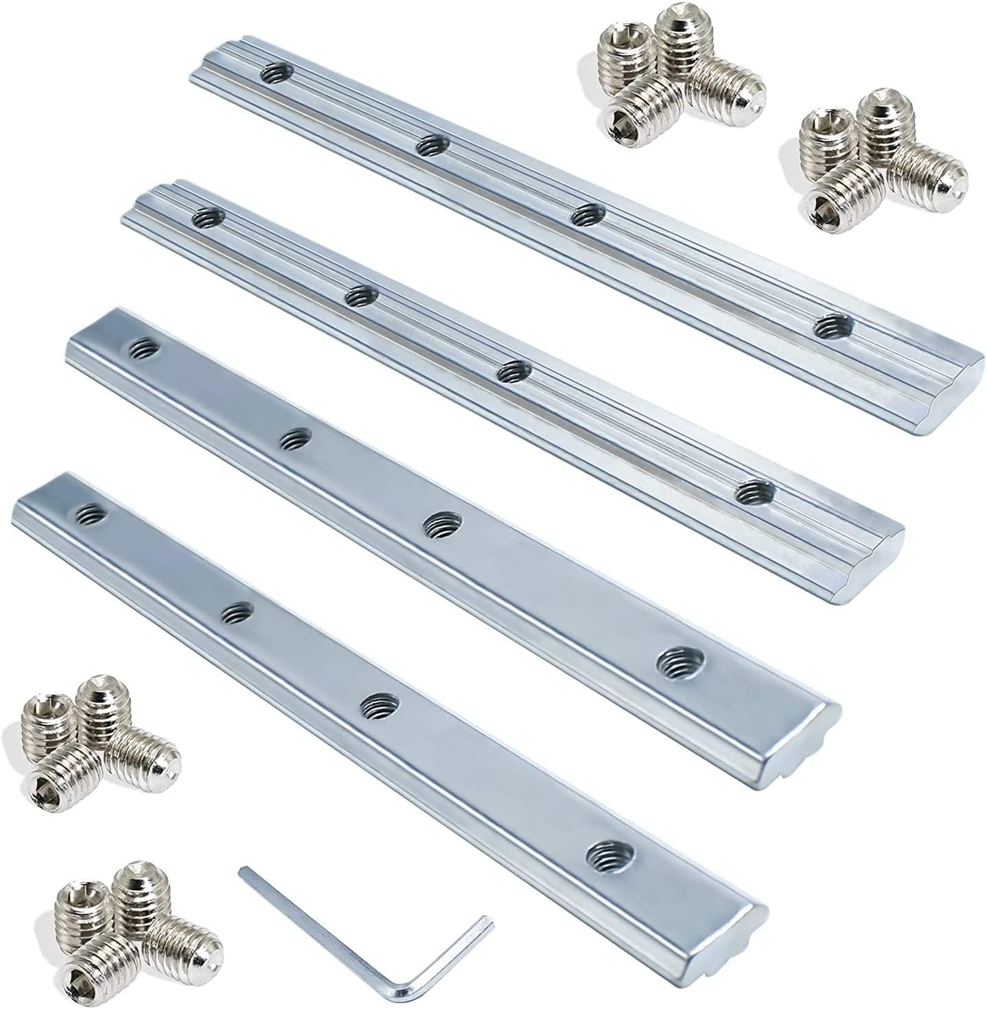 Guide A T In Alluminio Per Falegnameria - 4 Pezzi Da 400 Mm - Con Viti, Dadi E Manici - Per Sega A Banco