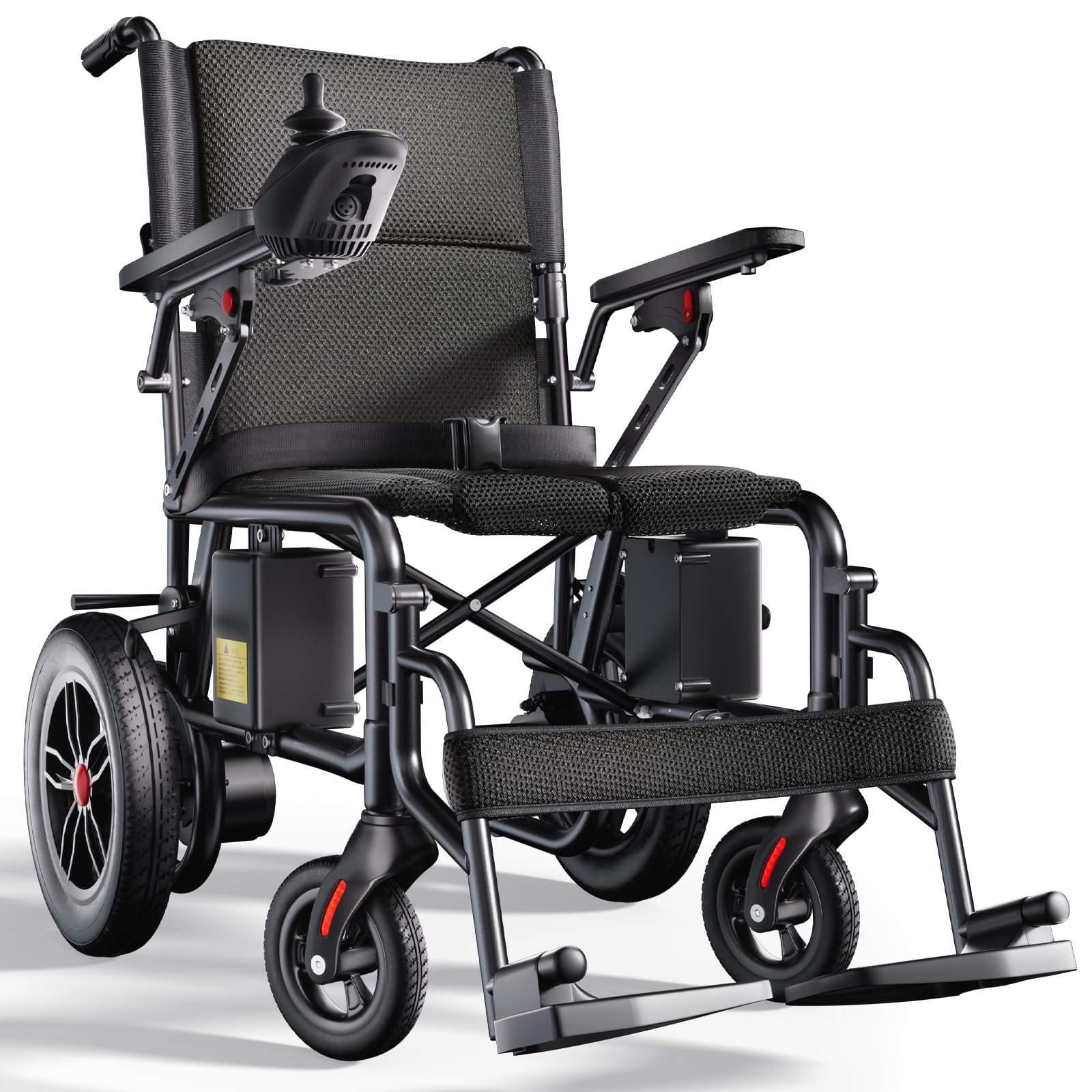 Homyking Silla de Ruedas Eléctrica Plegable Ligera Silla Rueda Eléctrica Pequeña y Estrecha, silla plegable, Patinete Eléctrico para Adultos con Asiento, Mobility Scooter con 500W 25 km