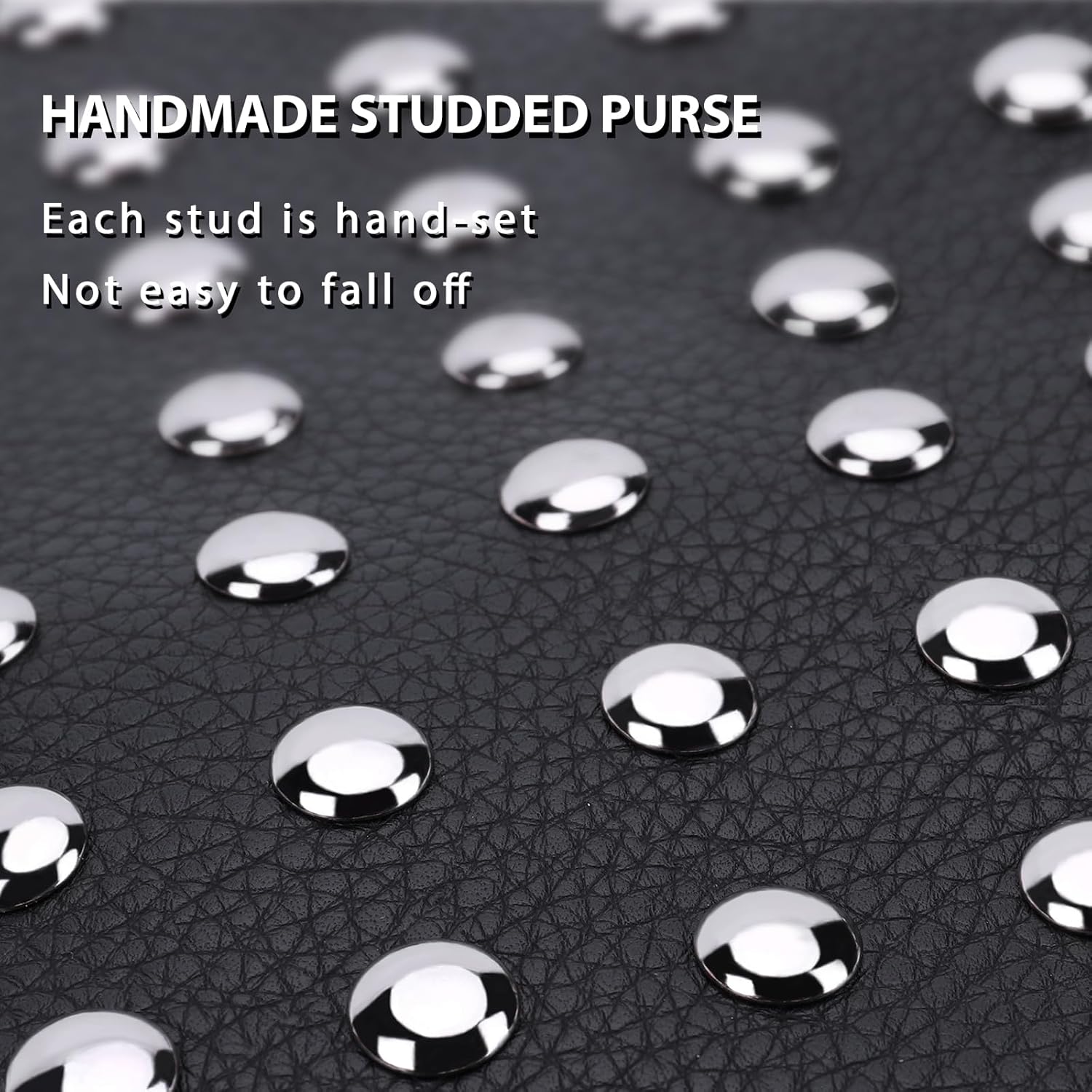 YFGBCX Studded Purses Black Shoulder Bag Y2K Purse for Women Handbag Soft Leather Fall Purse - Image 3