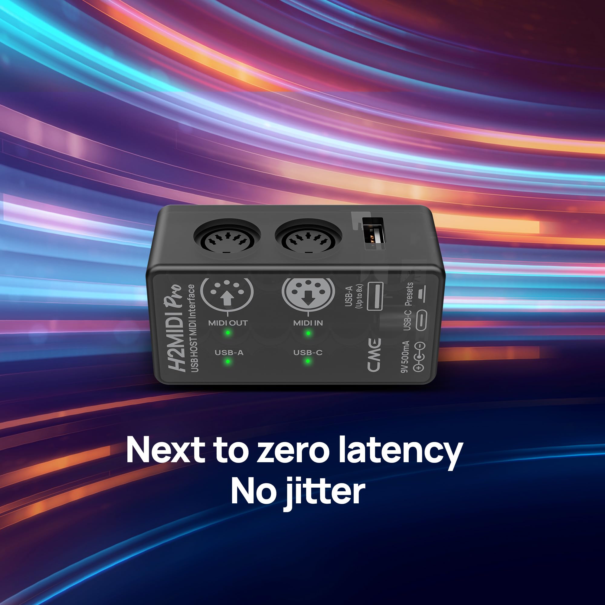 CME H2MIDI Pro - Interfaccia MIDI USB Host compatta e versatile con router, filtro, mapper, processore a 32 bit e doppia alimentazione per chitarristi e produttori
