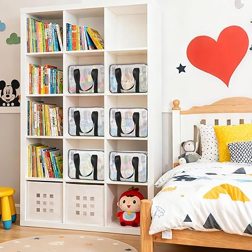 Miniatura 7 de 6 bolsas grandes de almacenamiento de juguetes, bolsas organizadoras de juguetes plegables transparentes con cremallera, bolsas organizadoras de