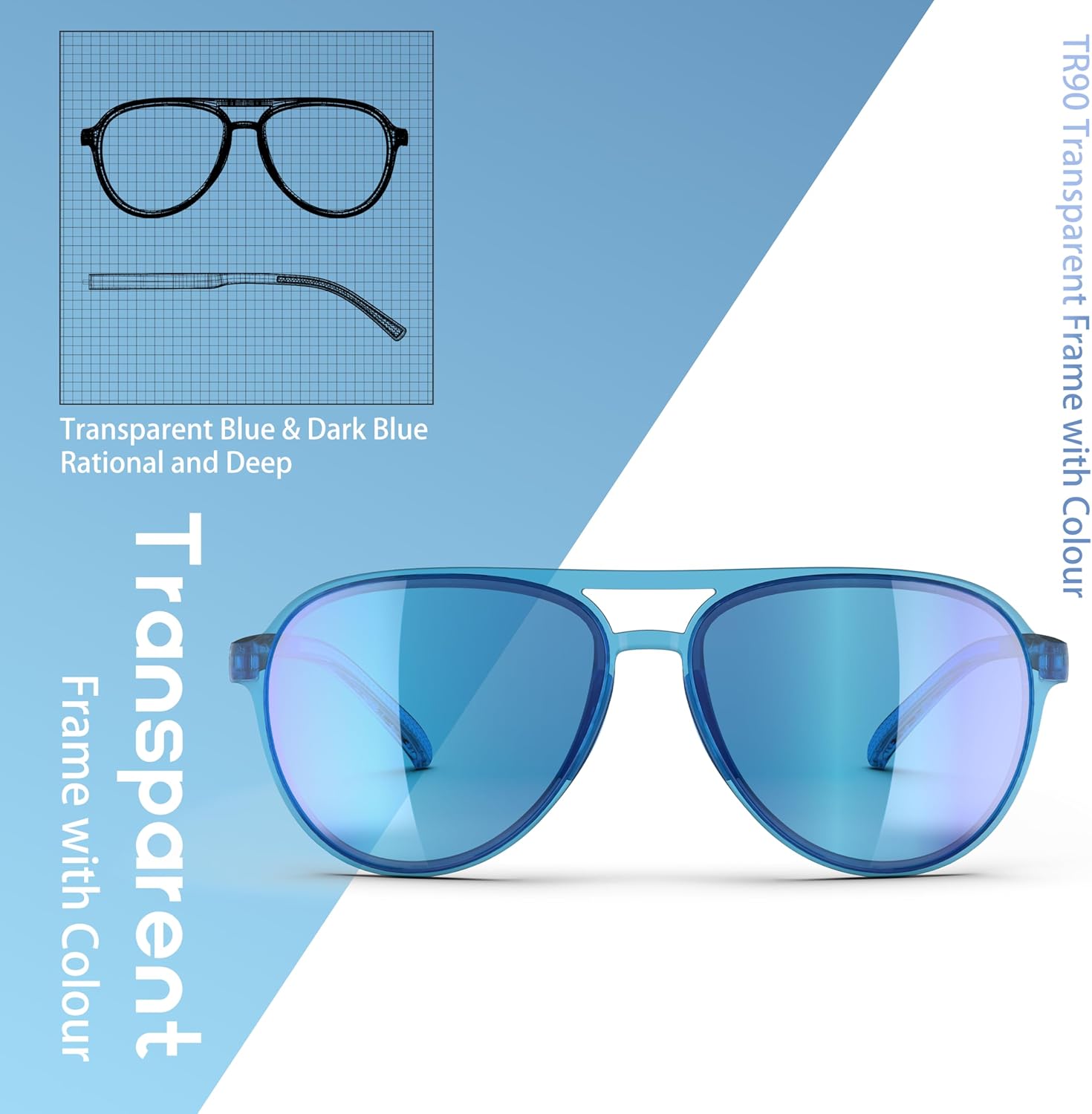 Lightweight TAC Polarized Tinted Classic Vintage Retro 70s Sunglasses, TR-90 Frame for Women Men, UV 400 Protection - Image 5
